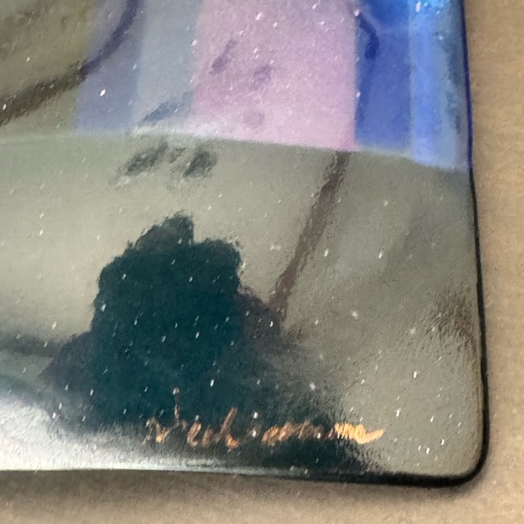 4 handmade Fused Glass Trinket Dishes made by Artisan Artist- 3 larger 1 smaller - Picture 9 of 10